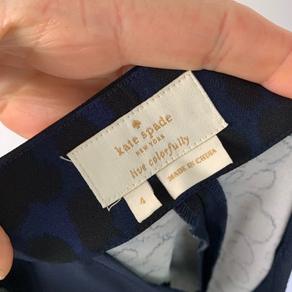 NWOT KATE SPADE Leopard Print Ankle Pant BlackBlue - Picture 5 of 7